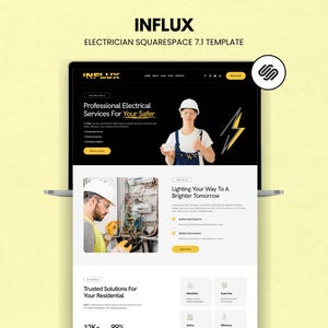 Squarespace 7.1 Electrician Website Template for Electrical Services & Contractors