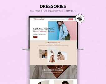 Modern Ecommerce Squarespace 7.1 Website Template for Fashion Shops & Clothing Brands
