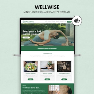 Squarespace 7.1 Wellness Website Template for Yoga & Meditation Coaches, DIY Small Business Website image 1
