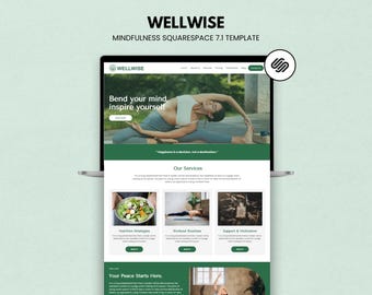 Squarespace 7.1 Wellness Website Template for Yoga & Meditation Coaches, DIY Small Business Website