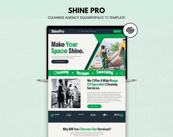Squarespace Putzstelle Website Template für Reinigungsservices zu Hause & im Büro