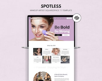 Plantilla web Squarespace 7.1 para maquilladores, ideal para servicios de belleza y glamour, o para pequeños negocios.
