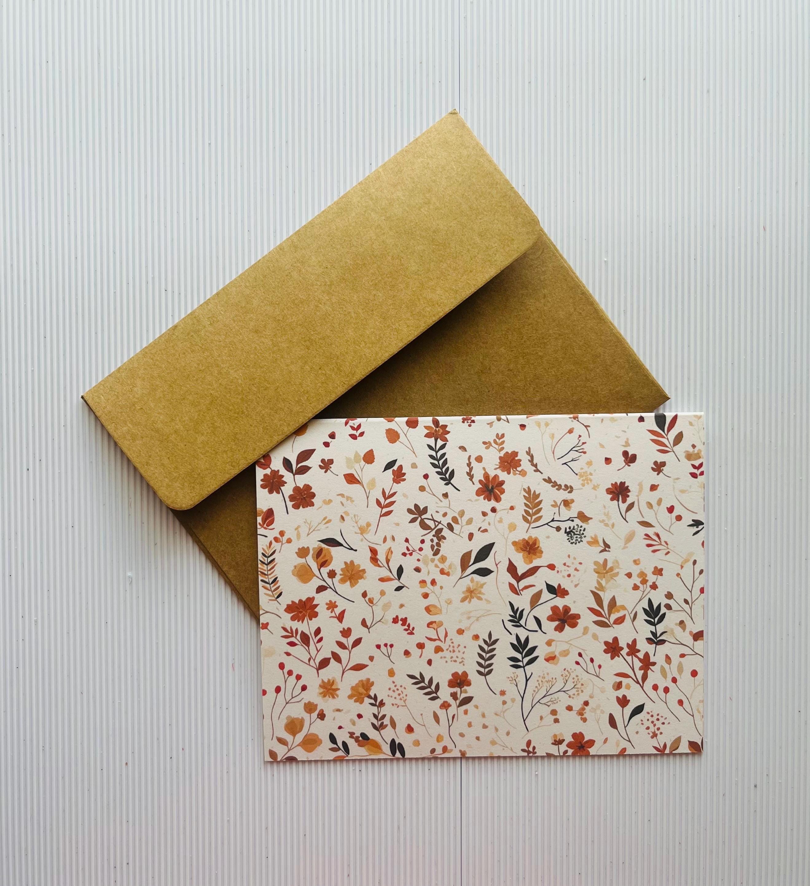 Floral Fall Note Cards, Autumn Floral Note Cards, Note Cards With ...