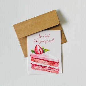 Its a Treat to be your friend, Cards for Friends, Friendly Cards, Greeting Cards, Friends Gifts, Valentine&#39;s Day Card