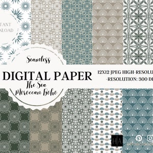 Digital Papers, Boho Scrapbook Paper, Boho Backgrounds, Boho Patterns, Commercial Use, Cute Boho, Boho Digital Paper, Moroccan