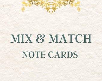 Mix and Match Note Card Bundle, Note card bundle, set of note cards, Cards with envelopes, Note Cards, Cards Set