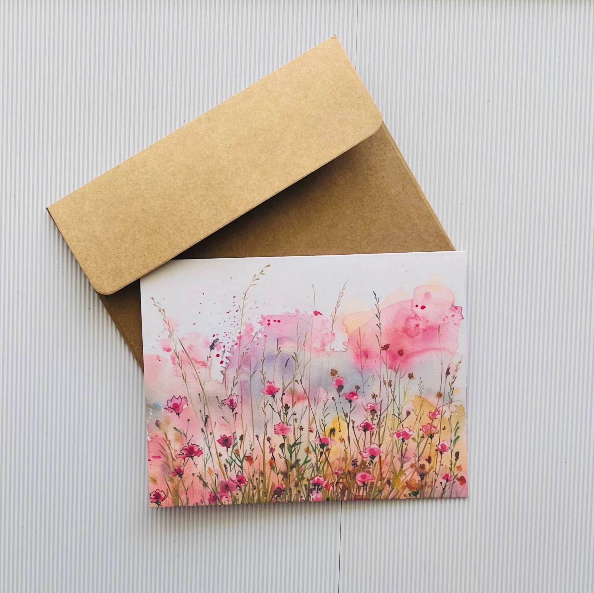 Wildflowers Field Note Cards, Wildflowers Note Cards, Note Cards with Envelopes, Blank Cards, Stationery Cards Set,