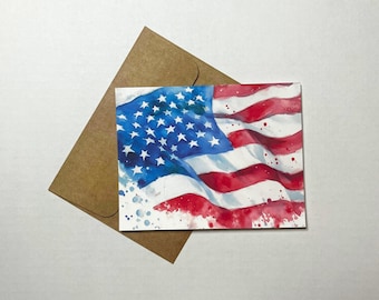 American Flag Cards, Red White and Blue Cards, 4th of July Cards, Happy 4th of July, Independence Day, Fourth of July Cards, Blank Cards