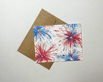 Fireworks Cards, Red White and Blue Cards, 4th of July Cards, Happy 4th of July, Independence Day, Fourth of July Cards, Blank Cards