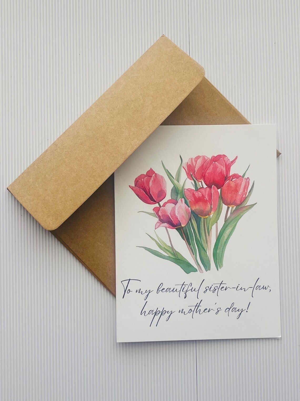 Sister In-law Mothers Day Cards, Pink Tulips Mothers Day Card, Sister ...