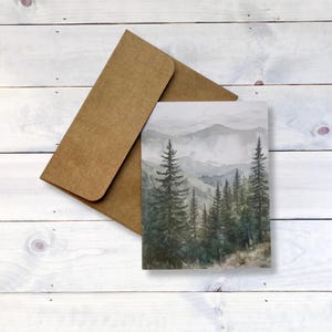 Evergreen trees Note Cards, Notecards, Blank Cards, Forest Cards, Evergreen Cards, Greeting Cards, Winter Cards, Note Cards