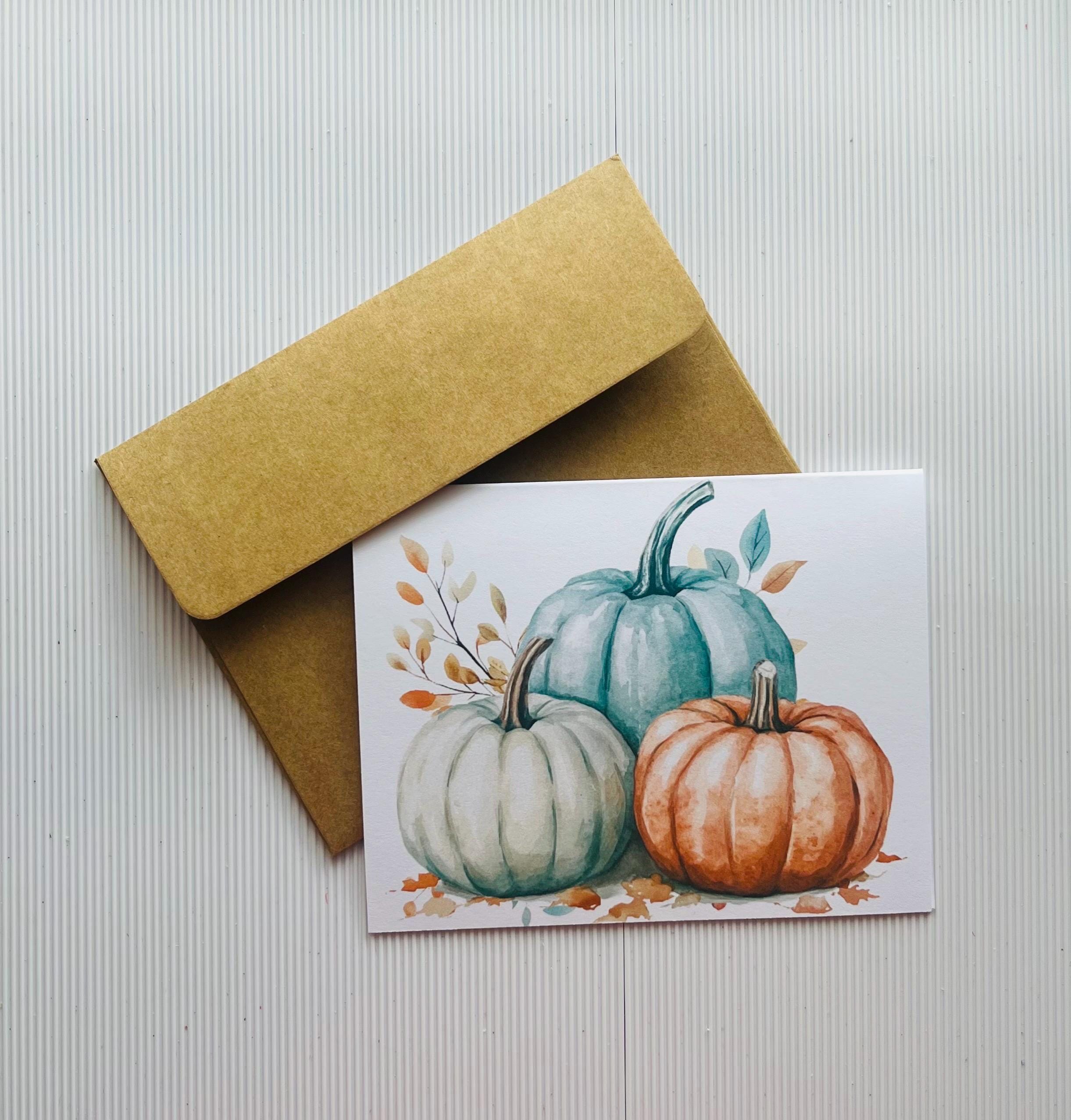 Fall Note Cards, Pumpkin Note Cards, Autumn Note Cards, Note Cards With ...