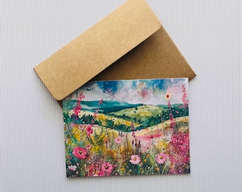 Wildflowers Field Note Cards, Wildflowers Note Cards, Note Cards with Envelopes, Blank Cards, Stationery Cards Set, Wildflowers Cards