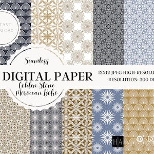 Digitale Papers, Boho Scrapbook Paper, Boho Achtergronden, Boho Patronen, Commercieel Gebruik, Cute Boho, Boho Digital Paper, Marokkaans