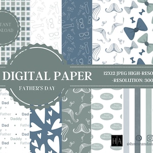 14 digitale papieren, Vaderdag Scrapbookpapier, Vaderdagachtergronden, Vader Digitaal Papier, Commercieel Gebruik, Papa Digitaal Papier