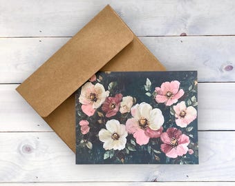 Vintage Floral Note Cards, Note Cards, Cards with Envelopes, Blank Cards, Thank You Cards, Floral Cards, Flowers Cards, Pink Floral Cards,