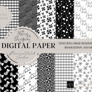 14 Christmas Digital Papers, Christmas Scrapbook Paper, Backgrounds, Christmas Patterns, Commercial Use Digital, Christmas Digital Paper,