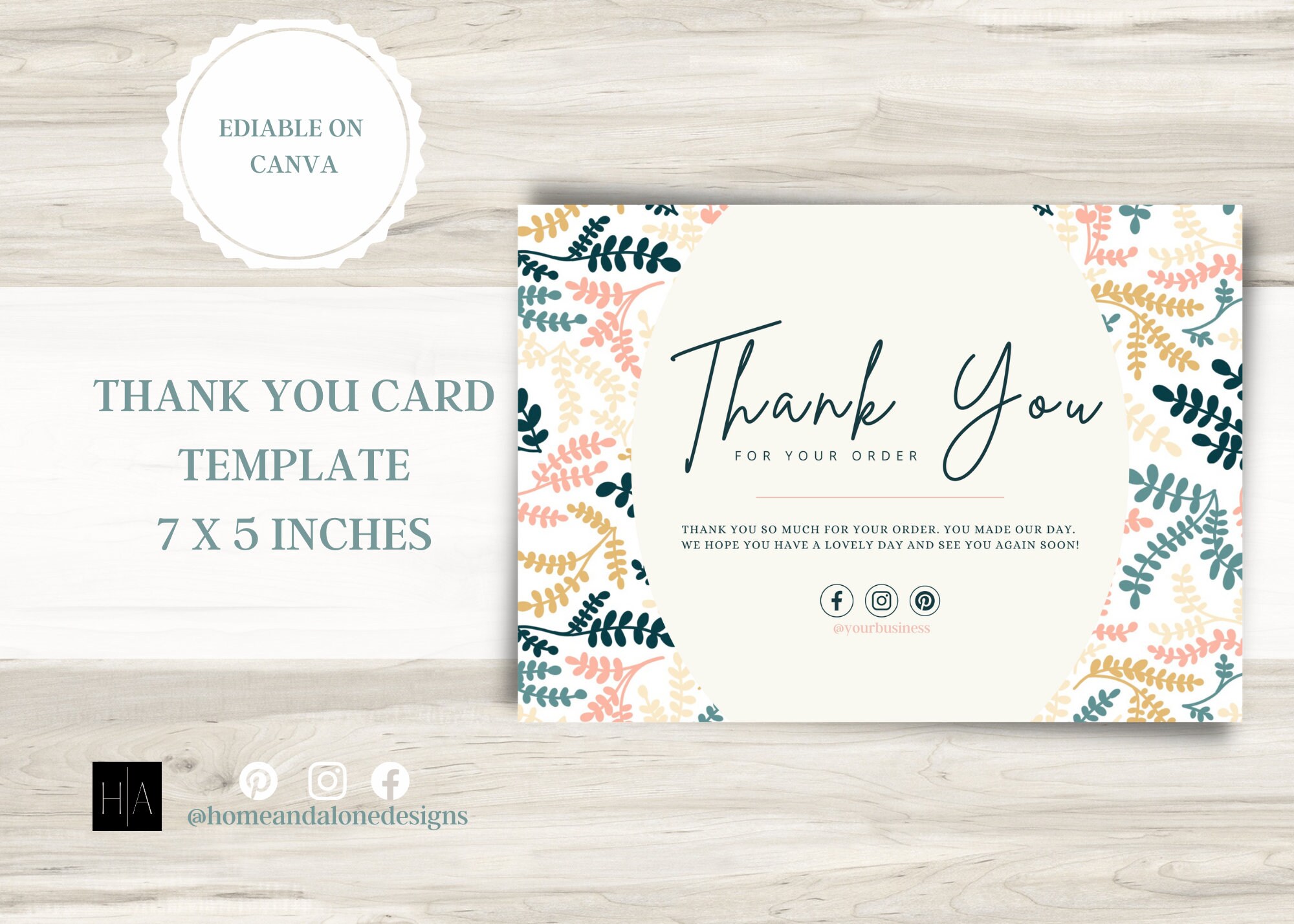 Business Thank You Template, Thank You Template, Editable Thank You ...
