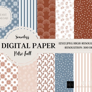 14 Boho Digital Papers, Boho Scrapbook Paper, Boho Backgrounds, Boho Patterns, Commercial Use Digital, Cute Boho, Boho Fall, Textile Prints,