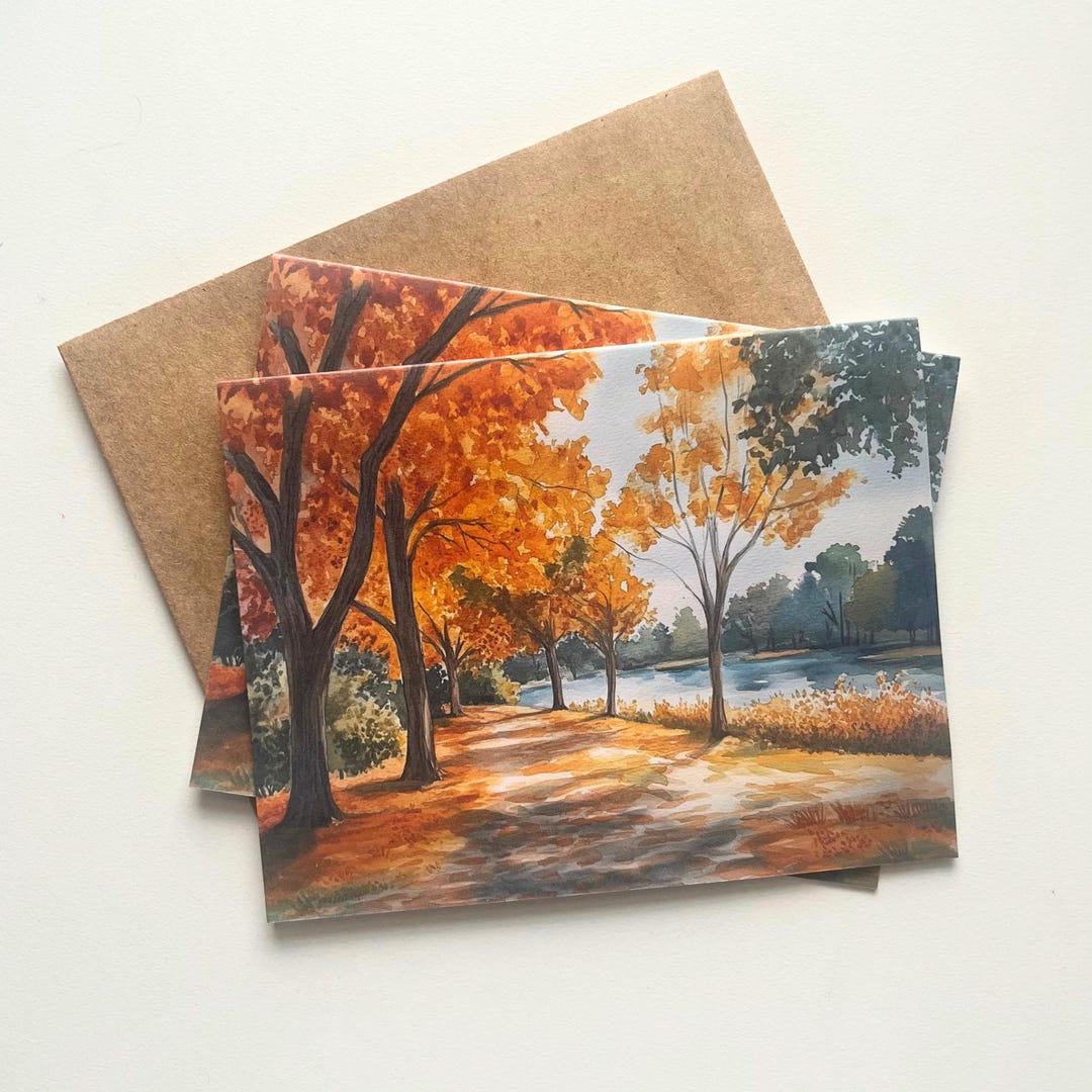 Fall Note Cards, Autumn Note Cards, Note Cards With Envelopes, Blank ...