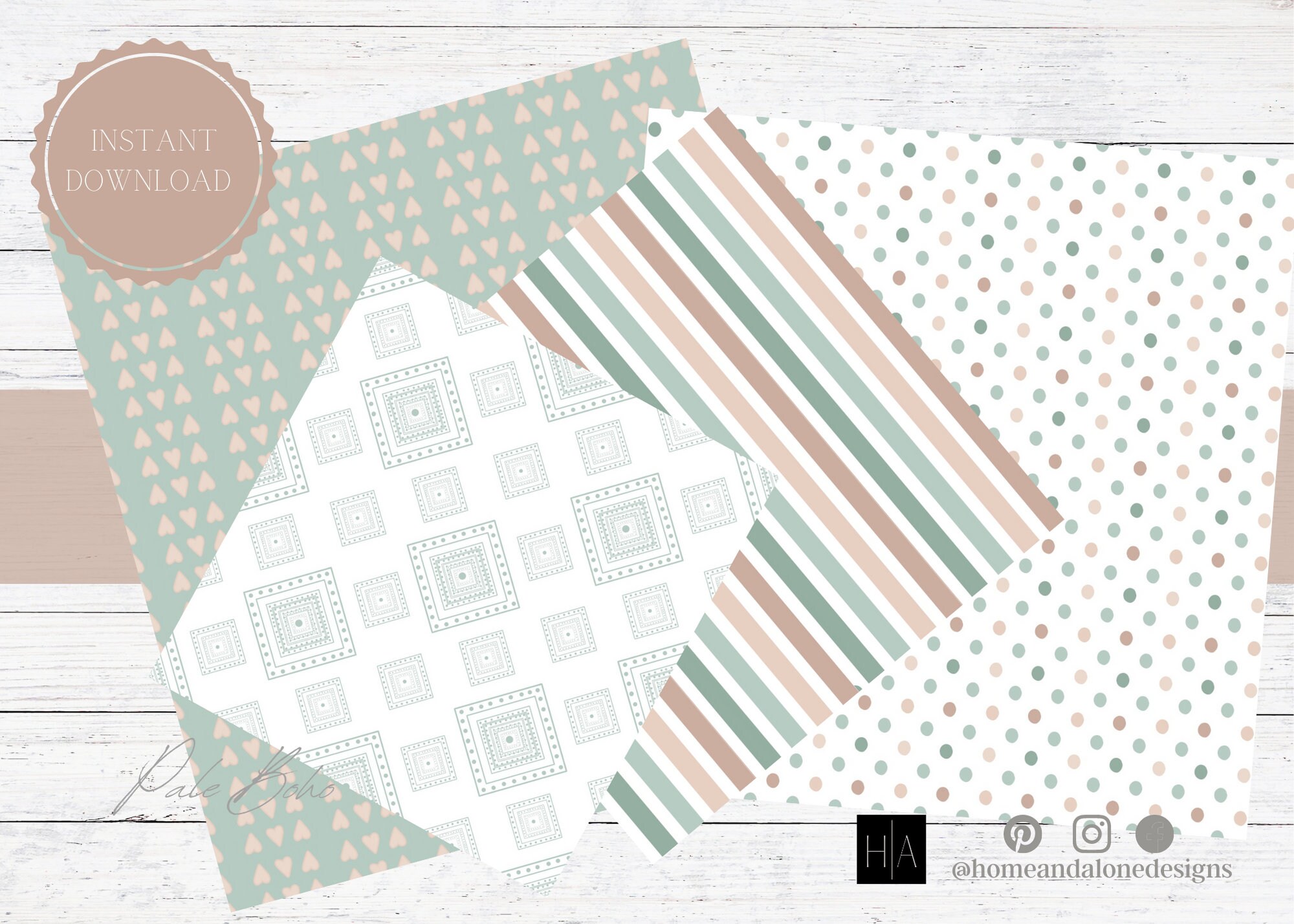 14 Boho Digital Papers Boho Scrapbook Paper Boho - Etsy