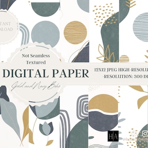 14 Papeles Digitales Boho, Papel de Scrapbook Boho, Fondos Boho, Patrones Boho, Uso Comercial, Papel Digital, Boho Lindo