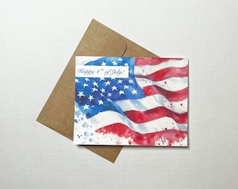 Happy 4th of July Cards, Happy 4th of July Notecards, Blank Notecards, Happy Fourth of July, Cards for 4th of July, American Flag Cards