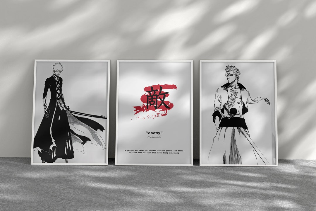 Bleach Poster Ichigo Kurosaki Poster Grimmjow Poster Set of 3 Poster