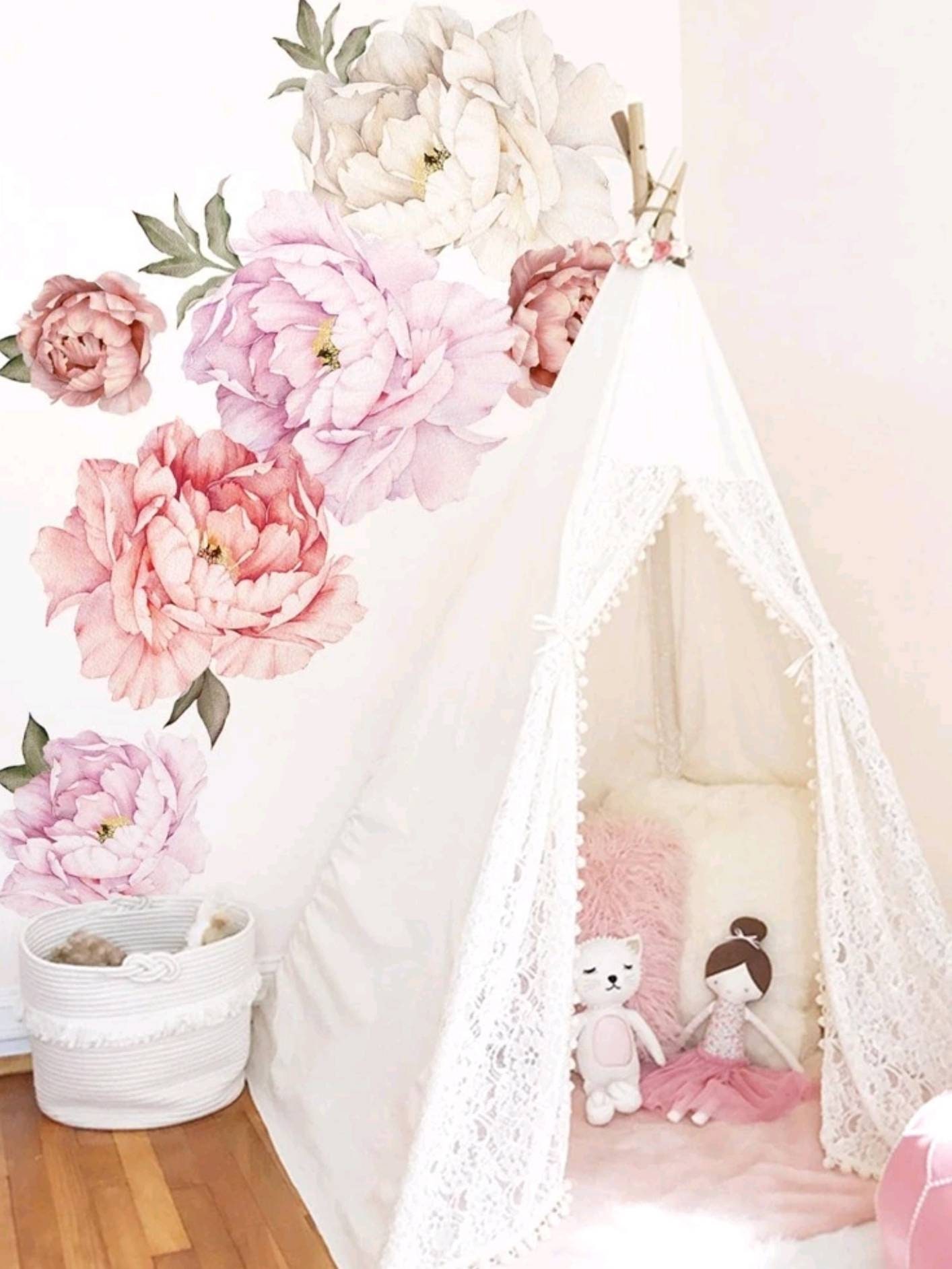 Large Peony Flower Wall Stickers Decal Floral Design Girls Etsy UK