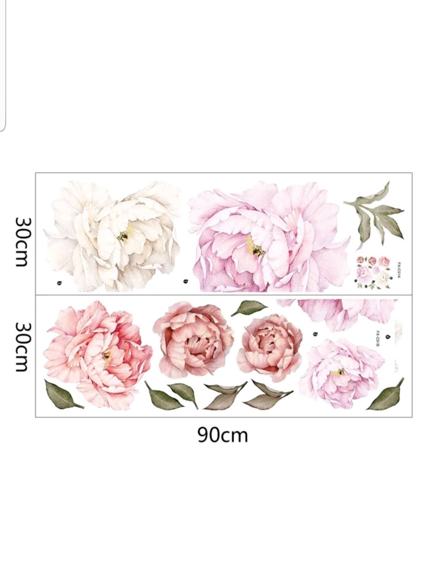 Large Peony Flower Wall Stickers Decal Floral Design Girls Etsy UK