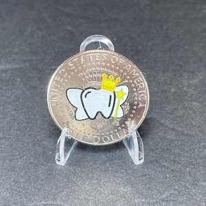 Tooth Fairy Coin - JFK Half Dollar Coin - Personalized Note from Tooth Fairy Included (Printed / Not sticker)