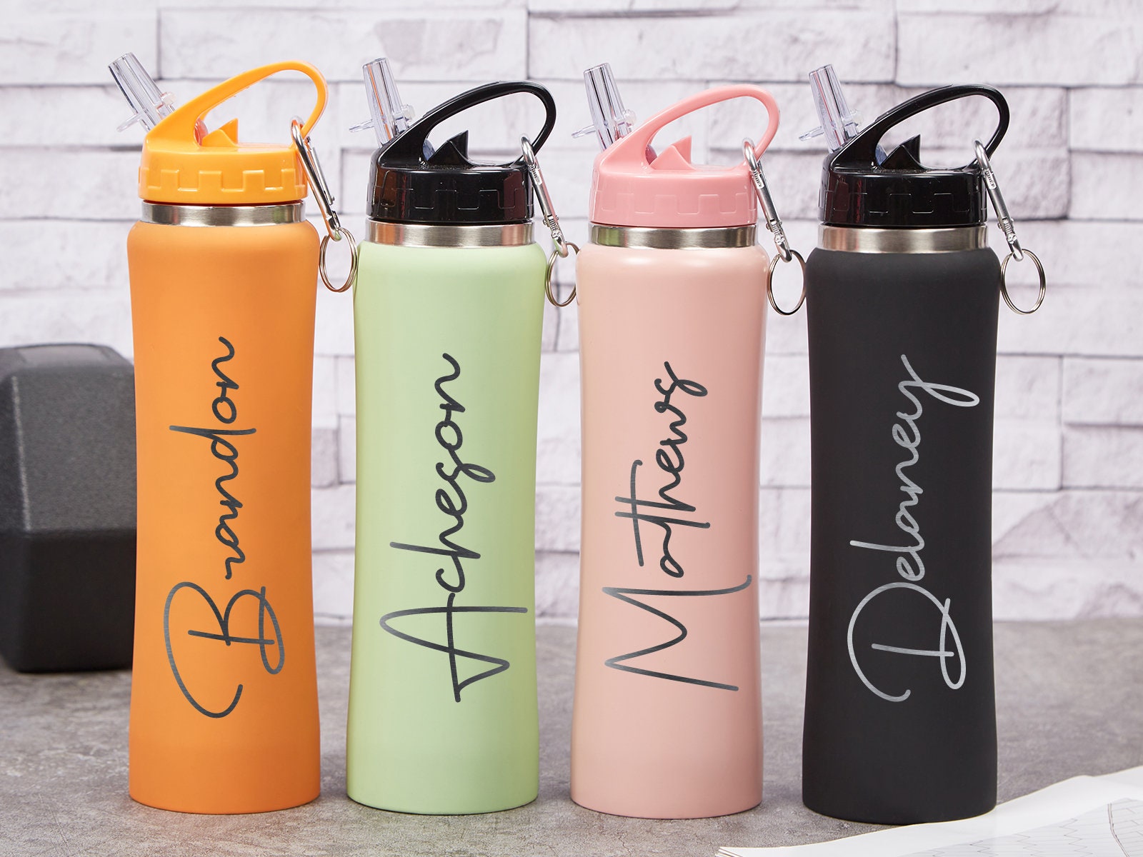 Personalized Water Bottles for Kids, 32 oz Custom Name Insulated Water  Bottle With Straw, Stainless Steel Reusable Waterbottle Gifts for School  Girls