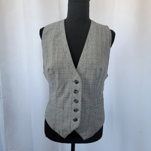 Norma kamali vintage plaid vest size medium