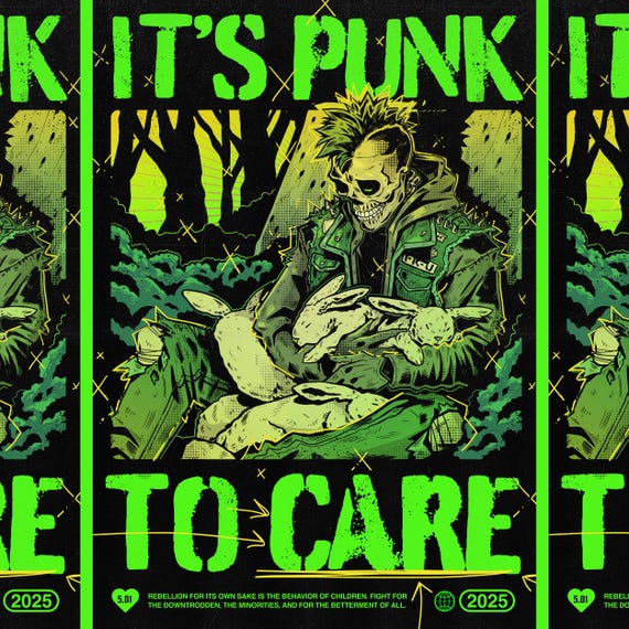 Punk to Care Print - Etsy