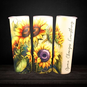 Sonnenblumen Aquarell Becher Sublimation Wrap. 20 oz Becher Design png. Sonnenblumen Becher Design. herbstliche Becher, 70 g dünner Becher.