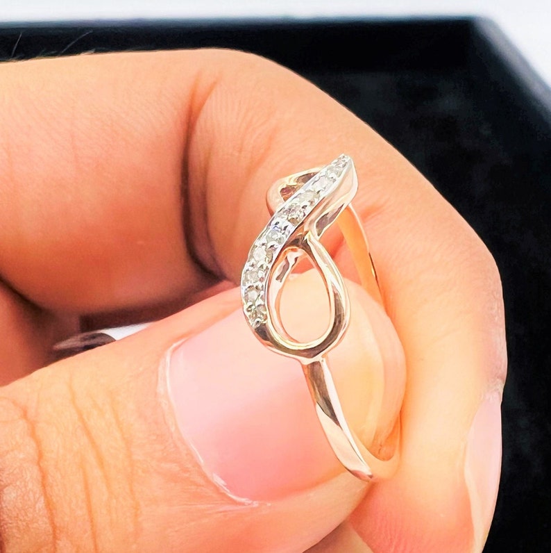 Diamond Ring, Hallmark Gold and certified diamond 14K Gold , party-wear ring , birthday gift , regular wear ring image 5