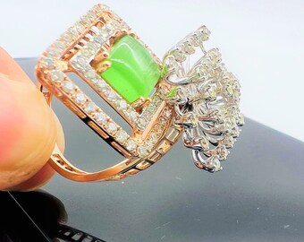 Pierścionek z diamentem o masie 1,33 ct: 14-karatowe różowe i białe złoto, kamień o masie 1,6 ct