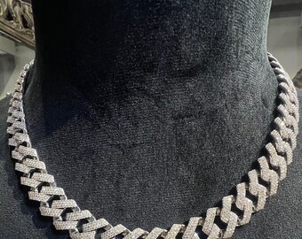 Collana Uomo 925 Catena Cubana Miami Uomo 11 Mm Placcata Oro 14k E Argento 925 - Taglio Diamante, Bicolore Paul Chain - Foto 10