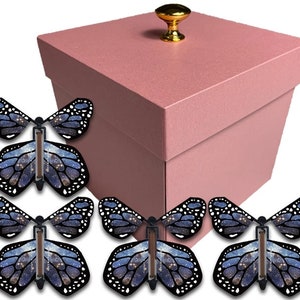 Pink Exploding Butterfly Box With Monarch Flying Butterflies - Etsy