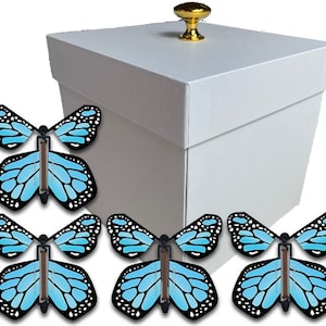 Gender Reveal White Exploding Gift Box With Flying Butterflies - Etsy