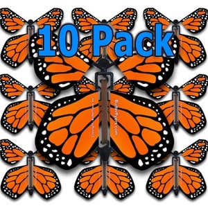 Orange Monarch Flying Butterfly (10 Pack)