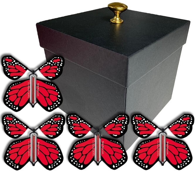 BLACK Valentines Day Exploding Butterfly Box With Flying Butterflies - Etsy
