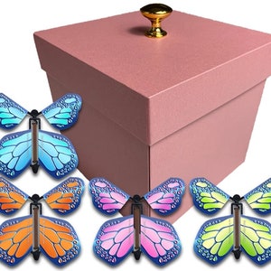 Pink Exploding Butterfly Box With Monarch Flying Butterflies - Etsy