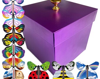 Purple Easter Exploding Butterfly Gift Box With Flying Butterflies