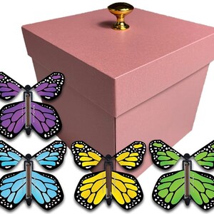 Pink Exploding Butterfly Box With Monarch Flying Butterflies - Etsy