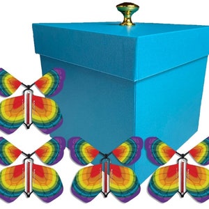 Blue Exploding Butterfly Box With Monarch Flying Butterflies - Etsy