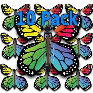 Rainbow Monarch Flying Butterfly (10 Pack)