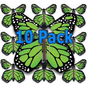 Green Monarch Flying Butterfly (10 Pack)