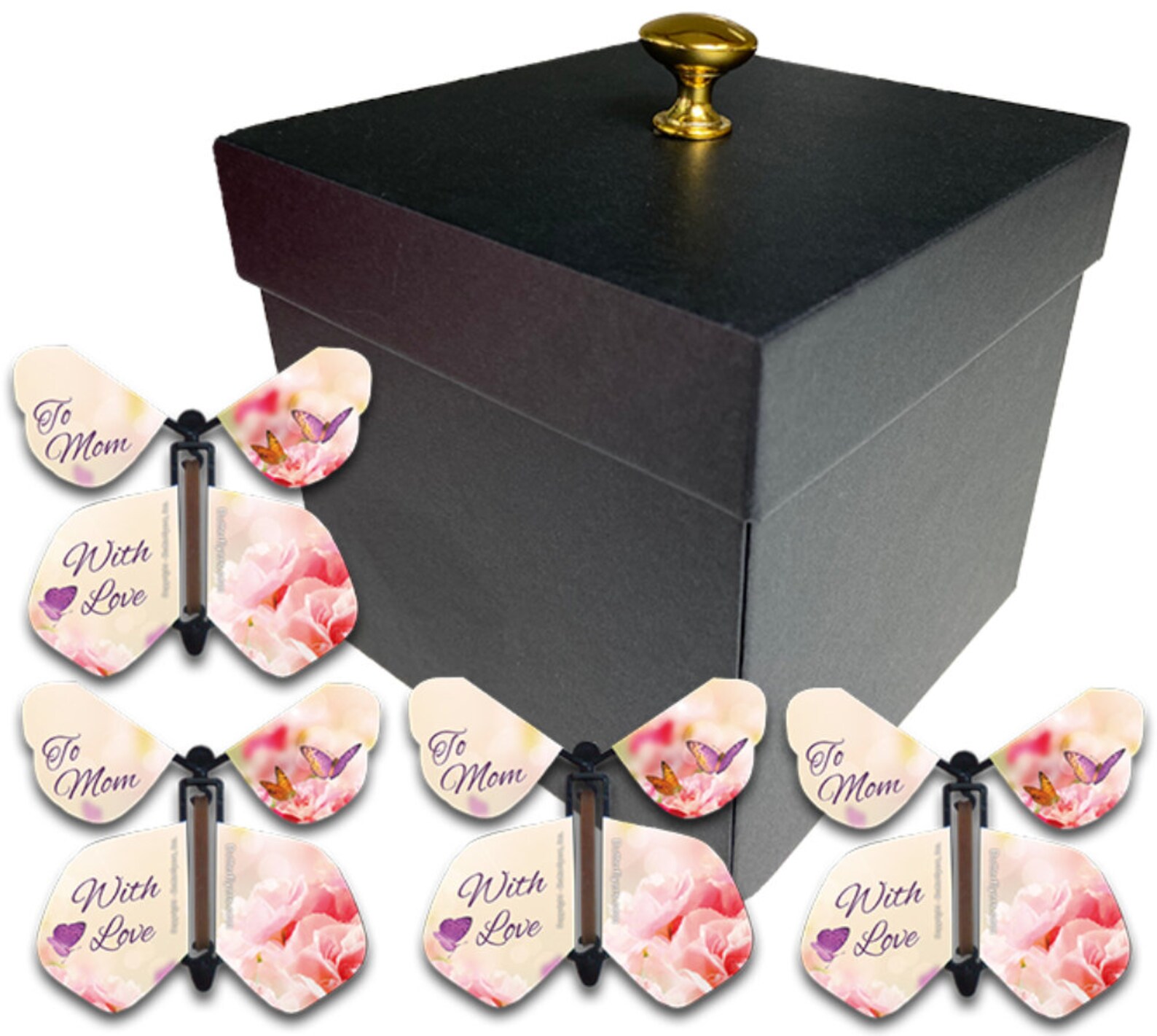 Black Mother's Day Exploding Butterfly Box With Flying Butterflies - Etsy