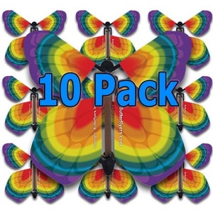 Tye Dye Rainbow Flying Butterfly (10 Pack)